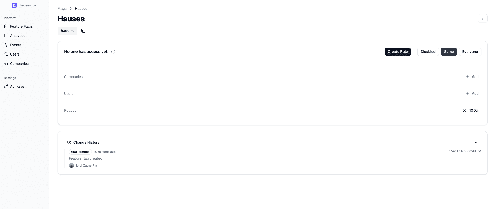 Hauses Flags Dashboard